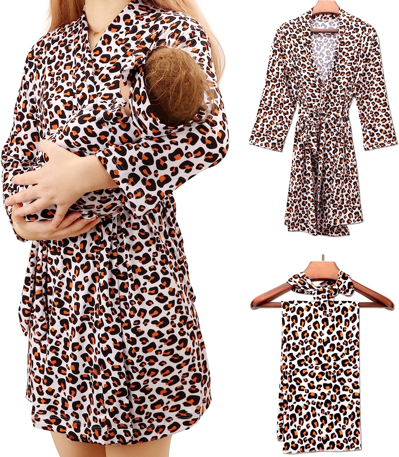 230816040446019_1 BQUBO Newborn Baby Receiving Blankets Newborn Baby Floral Swaddling with Headbands or Hats Infant Sleepsack 1/3 Sets - Image 1